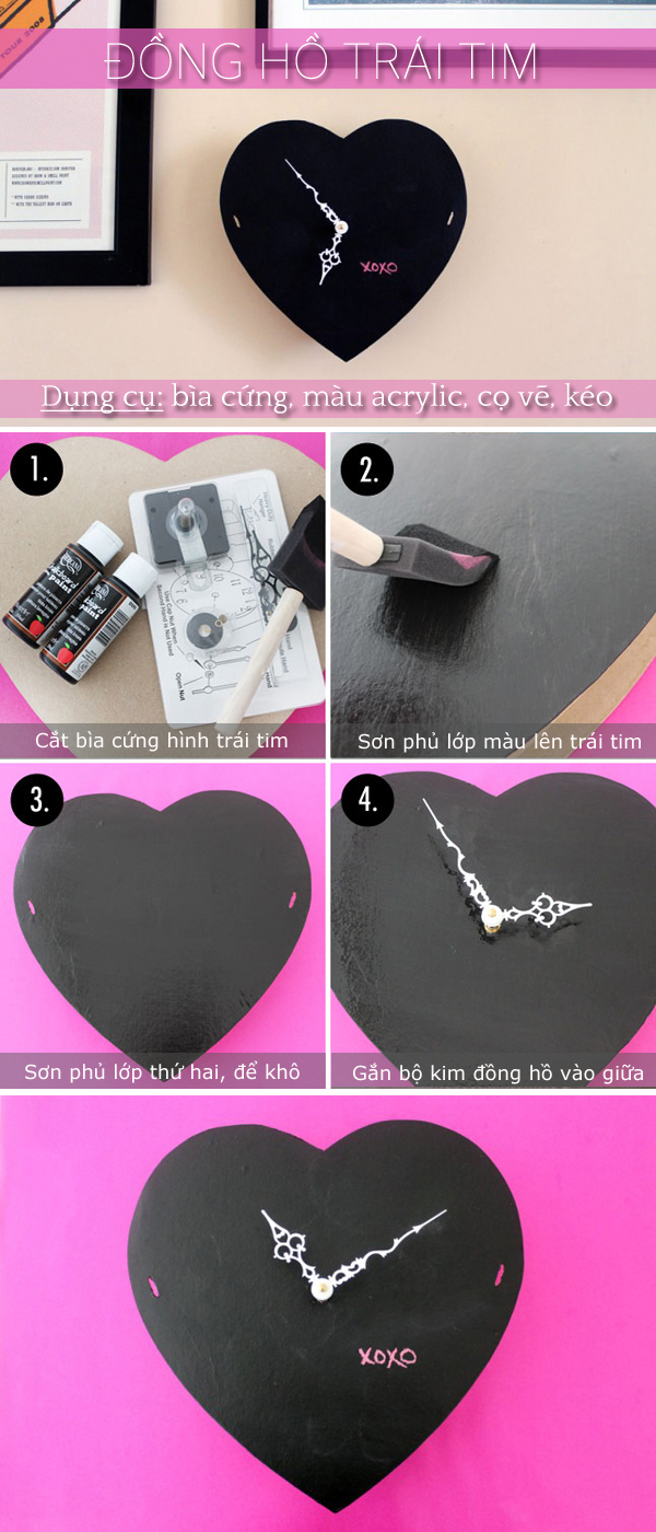 tạo đồng hồ từ b&igrave;a carton